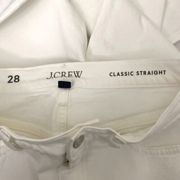 J Crew Classic Straight White Denim Jeans Women's Sz 28 - Picture 3 of 4
